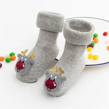 Kalėdų kūdikių kojinės Bamblys Vaikams, kūdikių Berniukų, Mergaičių Kalėdų Senio Elnias Anti-Slip Megztas Šiltas Kojinės #3N08