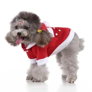 Kalėdų Naminių Šunų Kailis Rudens Žiemos Hoodie Kailio Šuniukas Šilta Raudona Santa Kašmyras Augintiniai Jumpsuits