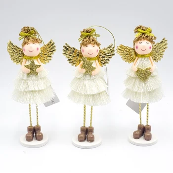 Kalėdų Nuolatinis Aukso Angel Doll Darbalaukio Ornamentu Atostogų Figūrėlės Dovanų Kalėdinių Namų Puošybos Festivalis Prekes