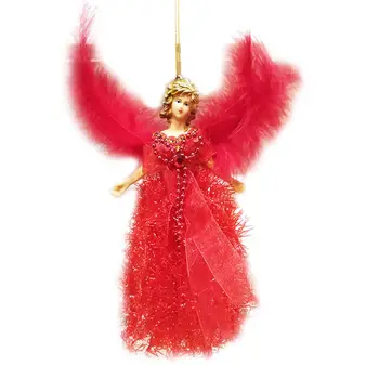 Kalėdų Plunksnų Angel Doll Kabinti Kalėdų Medžio Karolius, Papuošalai, Namų Dekoro F1CC
