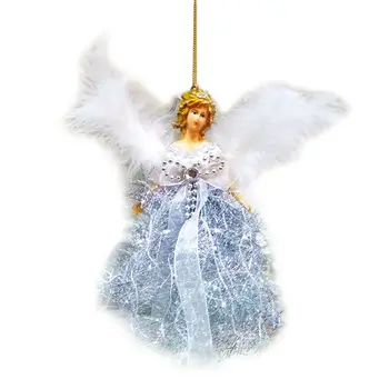 Kalėdų Plunksnų Angel Doll Kabinti Kalėdų Medžio Karolius, Papuošalai, Namų Dekoro F1CC