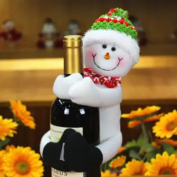 Kalėdų Santa Sniego Briedžių Vyno Butelio Dangtelį Nustatyti Kalėdų Cute Lėlės Vyno Butelį Laikykite Dangtelį Šalies Stalo Apdailos Naujas