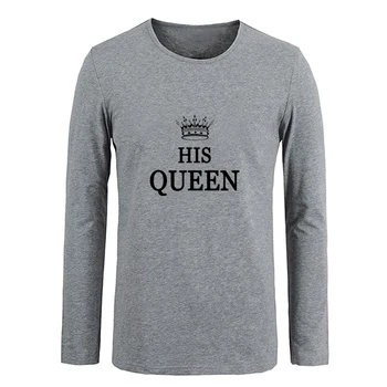 Karalius ir Karalienė Hoodies Atitikimo porų TAIP darau Dizaino Long Sleeve T Shirt Vyrai Cosplay Šeimos Grafinis Tee Marškinėliai Berniukui Kratinys Viršūnės