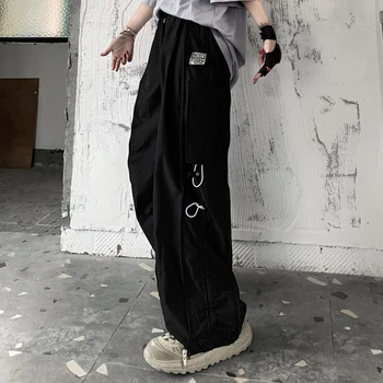 Karšto Dideli Krovinių Kišenės Moterų Aukšto Juosmens, Palaidi Streetwear 2020 M. Baggy Tactical Kelnių Hip-Hop Naujas Poilsiu Kelnės