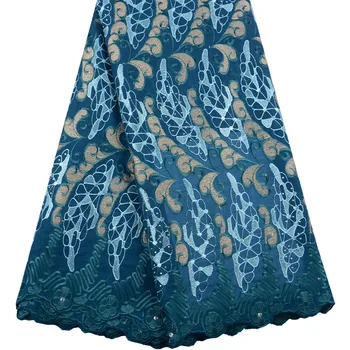 Karšto Pardavimo Royal Blue Afrikos Medvilnės Šveicarijos Nėrinių Vėliau Kaip 2019 Aukštos Kokybės Šveicarijos Vienspalviai Voile Nėriniai, Šveicarijoje Moterų Suknelė S1082