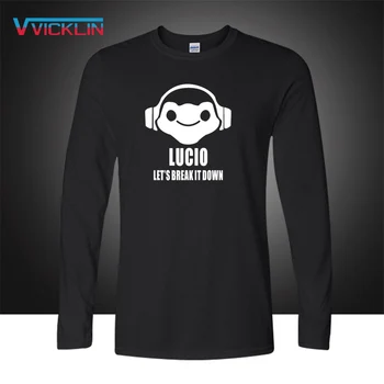 Karšto žaidimą ŽIŪRĖTI PER DJ LUCIO įgūdžių logotipas priting Gane sirgalių marškinėliai įvairių spalvų medvilnės laisvus drabužius vyriški ilgomis rankovėmis T
