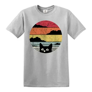 Katė Retro Juokinga T-Shirt Kačiuką Katės Dovana Kalėdų Ponios Mens Vaikai marškinėlius Viršuje Tee