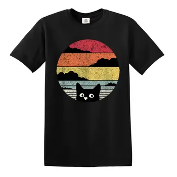 Katė Retro Juokinga T-Shirt Kačiuką Katės Dovana Kalėdų Ponios Mens Vaikai marškinėlius Viršuje Tee