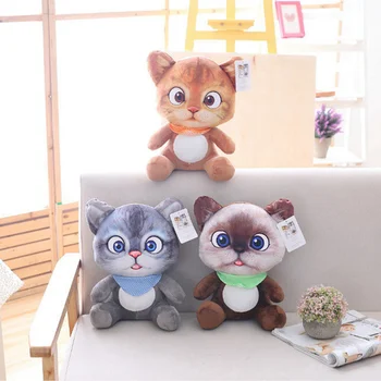 Katės Pliušiniai Žaislai Mielas Minkštas 3D Realaus Gyvenimo Įdaryti Lėlės Sofa-lova, Pagalvė Pagalvėlės Kryžiaus Akimis Cat Dolls Vaikų Dovanų