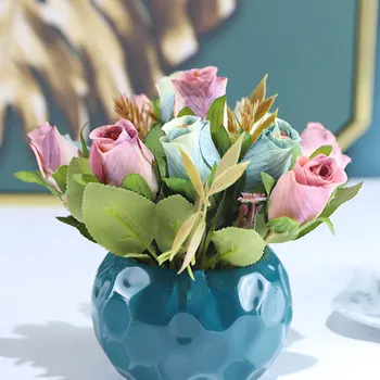 Keramikos Vazonas Sultingas Gėlių Vazonas, Tamsiai Mėlynos Sodo Namų Sultingi Vaza Augalų 66CY