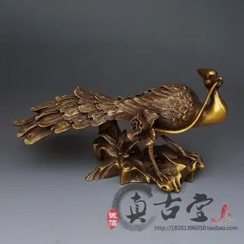 Kinijos Antikos Imitacija, Senų Rankų Darbas Varis Žalvaris Drožyba Tikroviška Povas Statula Fengshui Namų Puošybai