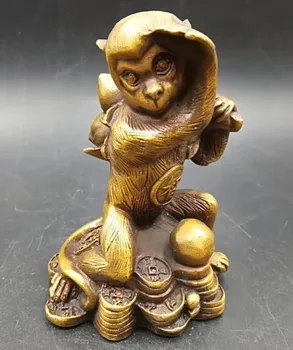 Kinijos archaize Žalvario dvylika Zodiako Turto beždžionė Statula