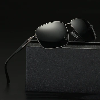 Klasikiniai vyriški, poliarizuota akiniai metaliniais karkasais madinga saulės akinių mados vairavimo UV400 akiniai