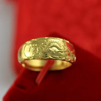 Klasikinis Aukso chromu padengtas Dragon Žiedas Vyrai, Moterys, Poros Vestuvių Juostoje Vestuvinis Žiedas Mados Šaliai, Papuošalai