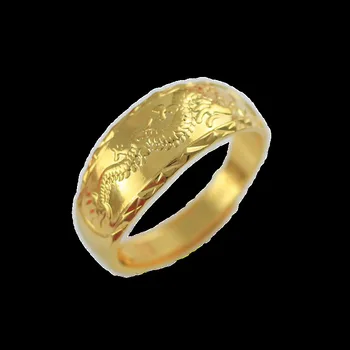 Klasikinis Aukso chromu padengtas Dragon Žiedas Vyrai, Moterys, Poros Vestuvių Juostoje Vestuvinis Žiedas Mados Šaliai, Papuošalai