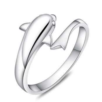 Klasikinis Priedai 925 Sterlingas Sidabro Žiedai Atidaryti Delfinų Žiedai Moterims Naujos Motinos Diena Bridesmaid, Dovanos