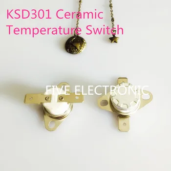 KSD301 250V 10A Keramikos Temperatūros Jungiklio KSD-301 Aukštos Temperatūros: 180-200 Laipsnių pagal Celsijų Normaliai Atviras