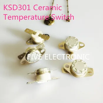 KSD301 250V 10A Keramikos Temperatūros Jungiklio KSD-301 Aukštos Temperatūros: 180-200 Laipsnių pagal Celsijų Normaliai Atviras