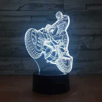Kūrybos anime personažai dviračių 3d led naktinė lempa jutiklinis nuotolinio valdymo pultas USB egzotinių spalvinga kūrybinių užsakymą dovanos Y15
