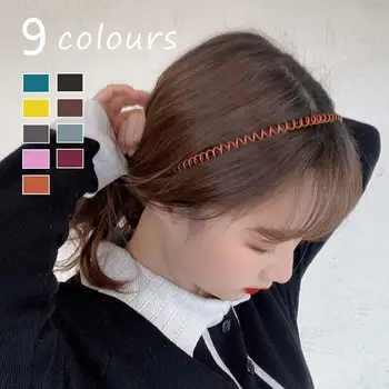 Kūrybos Moterų Hairband Saldus Mergaičių Korėjos Mados Paprasta Laukinės Spalvos Metalinis Lankelis Temperamentas Ponios Lydinio Spiralės Plaukų Lankelis