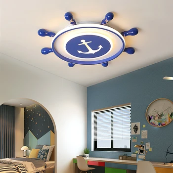 Kūrybos Mėlyna Vairo Modernios led lubų šviesos Vaikas kambarys studijų kambarys, vaikų kambarys akrilo+geležies lubų lempa lampara techo