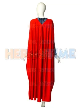 Lady Cosplay Kostiumų Spandex Supermeno Kostiumas Helovinas Zentai Bodysuit su Red Cape