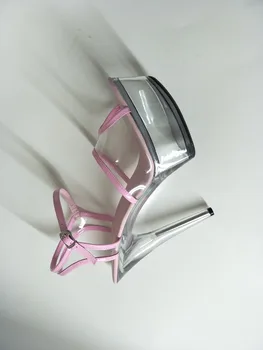 LAIJIANJINXIA Naują iki 2017 m. moterų batai seksualus Platforma Siurbliai moterų aukšto obcasie sandalai Kristalų batai 15CM Super High Batai