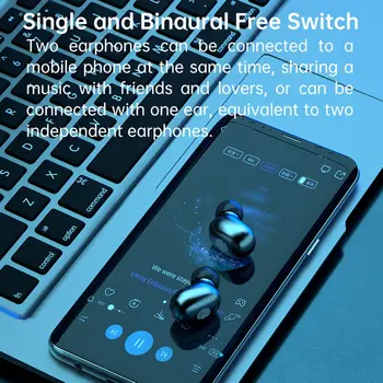 Laisvų rankų įranga Pull-out Wireless Ausinės Tiesa, Stereo Su Mikrofonu Touch Muziką Su Įkrovimo Lauke Mikrofonas LED Ekranas