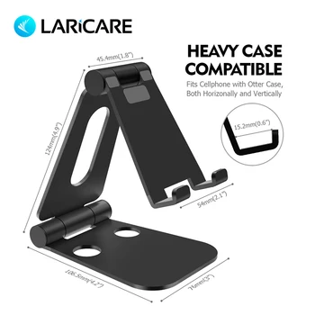 LariCare Sulankstomas Telefono Stovas iPhone 6 7 X Aliuminio Reguliuojamas Darbalaukio Turėtojas Dock for iPad MINI ProTablet Stendas