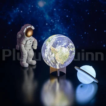 Lašas 2020 Naujas 3D Spausdinimo Žemės Lempos Įkraunama Planetą Naktį Šviesos, Miegamojo dekoravimo Kaip Galaxy Lempos Vaikų Dovanų