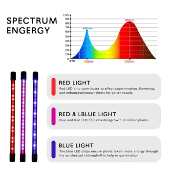LED Augti Žiburiai Tri Galvos Augalų Lempos Lemputes Clip-Ant Stalo Aukščio Spektro Gooseneck Pritemdomi LED Grow Light Kambarinių Augalų
