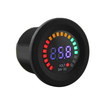 LED Ekranas Digital Voltmeter Universali Įtampa Srovės Matuoklis Testeris 12V-24V Automobiliu Motociklas, Valtis Sunkvežimių RV