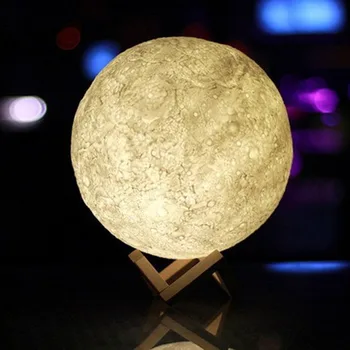 Led Nakties šviesos 3D Spausdinimo Mėnulio Lempos Įkraunamą Jutiklinį Jungiklį Miegamojo Spinta Naktį Šviesos Namų Dekoro su 6 modelis