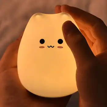 LED Naktį Lempos Papuošti Stalas Šviesos Cute Kačių Atostogų Kūrybos Sleepping Keičiant Lemputę Kūdikio Miegamasis