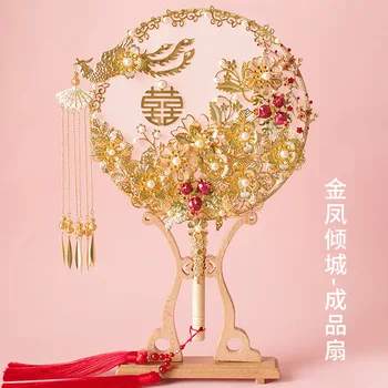 Lengvatinės veiklos Senovės stiliaus grupės gerbėjas vestuvių nuotaka Xiuhe drabužių Kinijos vestuvių vestuvių, turintis gėlių