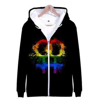 LGBT 3D Hoodie Gėjų, Lesbiečių Meilė Vaivorykštė Dizaino Užtrauktukas hoodies palaidinukė Moterų, Vyrų, Naują Atvykimo populiarus Gobtuvu Streetwear paltai
