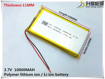 Li-po 1pcs/daug 1162106 3,7 V ličio polimerų baterija 10000 mah 