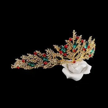 Linglewei Naujų Plaukų Aksesuarų Mados bridal crown plaukų papuošalas Baroko aukso vestuvių vainiko Karalienės galvos papuošalas