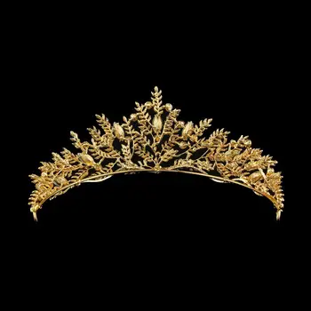 Linglewei Naujų Plaukų Aksesuarų Mados bridal crown plaukų papuošalas Baroko aukso vestuvių vainiko Karalienės galvos papuošalas