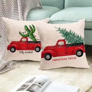 Linksmų Kalėdų Pagalvėlė Padengti Dekoratyvinių Sofos Pagalvių užvalkalai Namų Puošmena, Sofa-Automobilio dugno Linksmų Kalėdų Metu