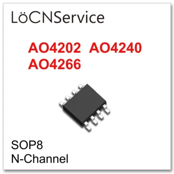 LoCNService 50PCS 500PCS SOP8 AO4202 30 V AO4240 40V AO4266 60V N-Channel Mosfet Aukštos kokybės 4202 4240 4266