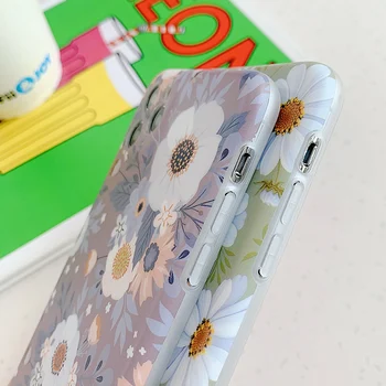 LOVECOM Retro Flower Daisy Telefono dėklas Skirtas iPhone 12 Mini Pro 11 Max XR X XS Max 7 8 Plius vaizdo Kameros Apsaugos Atveju, Minkštas Galinį Dangtelį