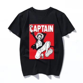 Luffy kapitonas Vasaros Viršūnes korėjos Ulzzang Harajuku Siuvinėjimo trumpomis Rankovėmis Moterims, vyrams, Atsitiktinis Marškinėliai T-shirt 2019 Naujas