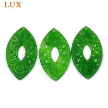LUX akių formos, tuščiaviduriai, žalia jades karoliukai raižyti žalia vienas gabalas gem akmens gabalas papuošalai priėmimo