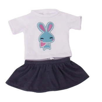 Lėlės drabužių Ccartoon 7 spalvų marškiniai, sijonas žaislas tinka priedai 18 colių Mergina lėlės ir 43 cm baby doll c678-c684