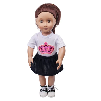 Lėlės drabužių Ccartoon 7 spalvų marškiniai, sijonas žaislas tinka priedai 18 colių Mergina lėlės ir 43 cm baby doll c678-c684