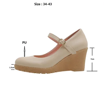 Madingų Moterų Batai Pleištai Aukštakulniai Platformos Siurbliai Moterų Ponios Batai Didelio Dydžio 43 Mary Janes Įspraudžiama Siurblys Zapatos de Mujer 2020 m.