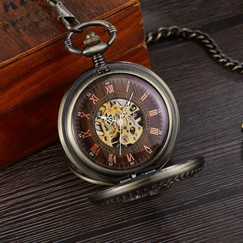 Mados Derliaus Žiūrėti Karoliai Steampunk Mechaninė Fob Pocket Watch Laikrodis Pakabukas Vertus-likvidavimo Vyrų, Moterų Laikrodžiai Grandinė Dovanų
