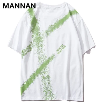 MANNAN 2020ss Tamsiai Piktogramą Harajuku Vasaros Hip-hop Streetwear mens drabužių Lengva Marškinėlius trumpomis Rankovėmis T-Shirt Mados marškinėliai, fila