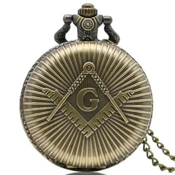 Masonai, Masinu Dizainas Antikvariniai Bronzos Kvarco Fob Laikrodis Pakabukas Kišeninis Laikrodis Su Grandinės Karoliai Lašas Laivybos